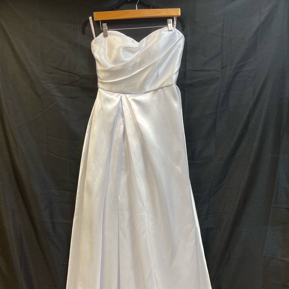 Beautiful Satin High Low Wedding Gown With Corset